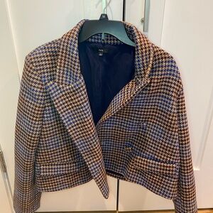 Fate Houndstooth Blazer - Brown and Blue